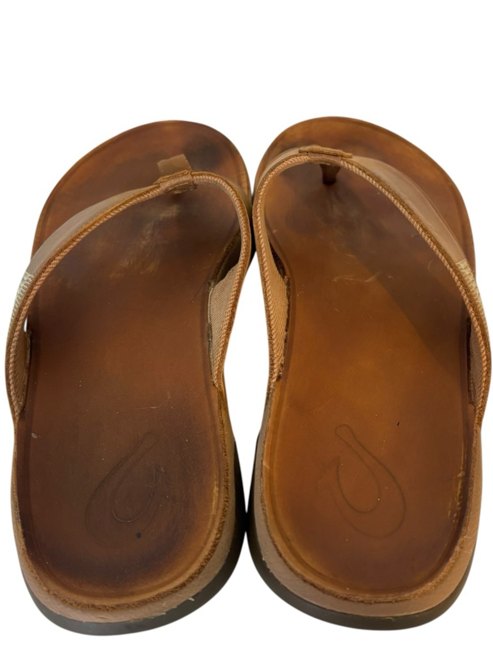 Olukai Tuahine Men’s Toffee Brown Leather Flip Flop Sandal US Size US 11 EU 44 - Picture 6 of 7